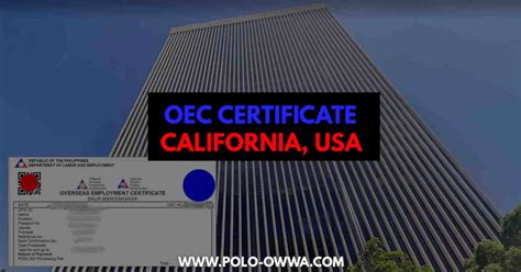 How to Apply OEC Certificate in California, USA.